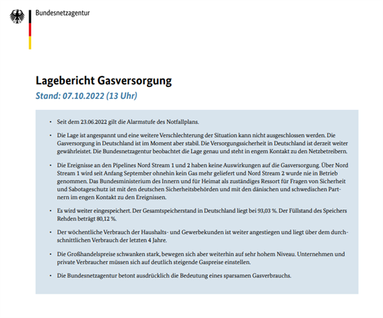天然气消耗过高:欧洲面临“非常严重”的情况